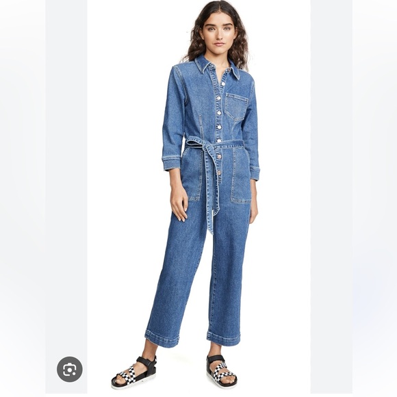 7 FOR ALL MANKIND ALEXA DENIM JUMPSUIT - Picture 9 of 10